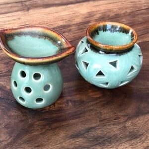 Ceramic Candle Holders & Oil Diffusers Set of 2